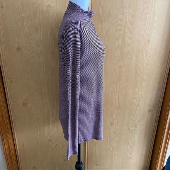 Anthropologie Postmark • Striped Ribbed Long Sleeve Turtleneck Top - Picture 8 of 9